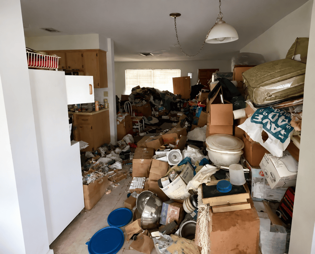 Hoarder cleanup after contents were removed by Ocala Cleanout Specialists