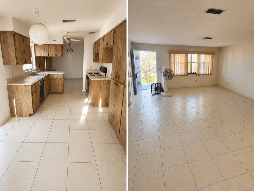 Whole house cleanout after unwanted contents were removed by Ocala Cleanout Specialists